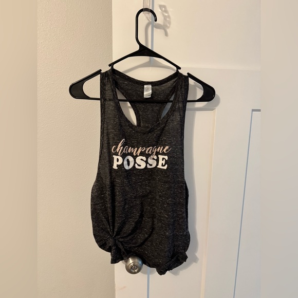 Champagne Tops - Champagne Black Sleeveless Tank Top with Cut Out Tie Front